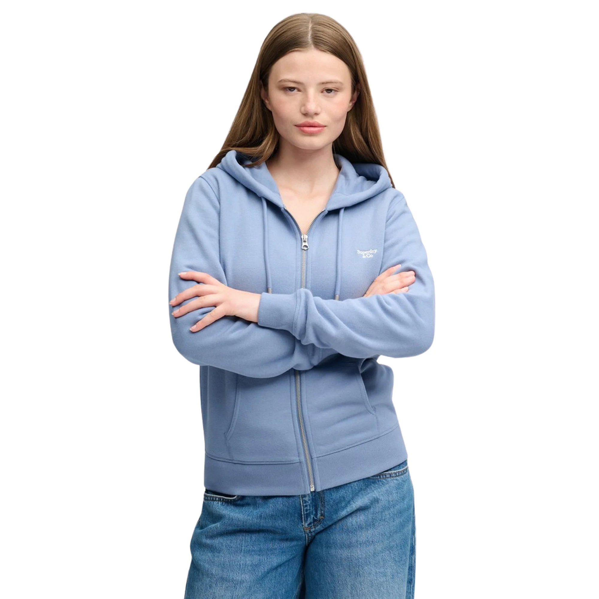 SUPERDRY W SIGNATURE EMB ZIPHOOD