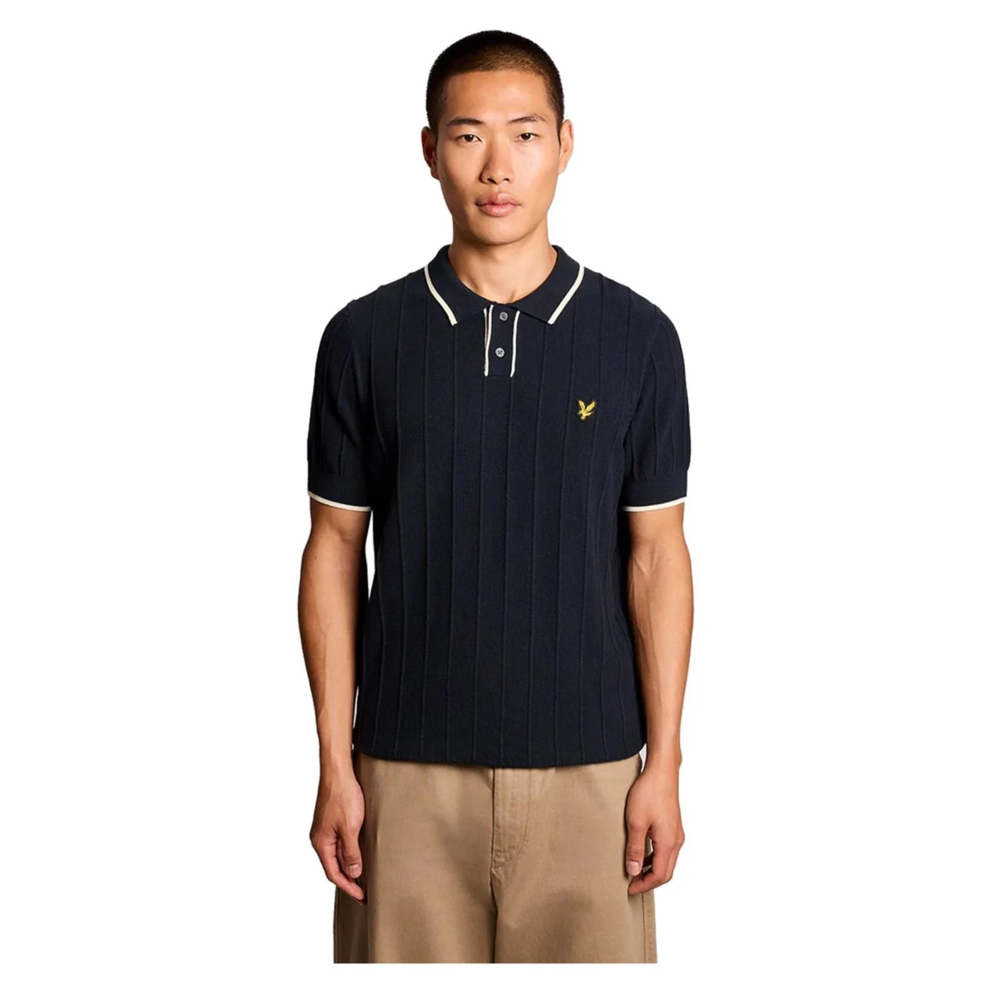 LYLE & SCOTT TIPPED PIQUE KNITTED POLO