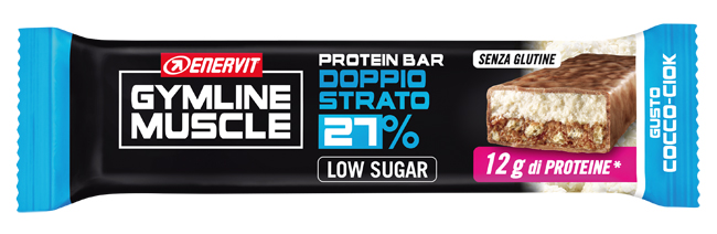 GYMLINE BARRETTA DOPPIO STRATO COCCO CIOCCOLATO 27% 45G