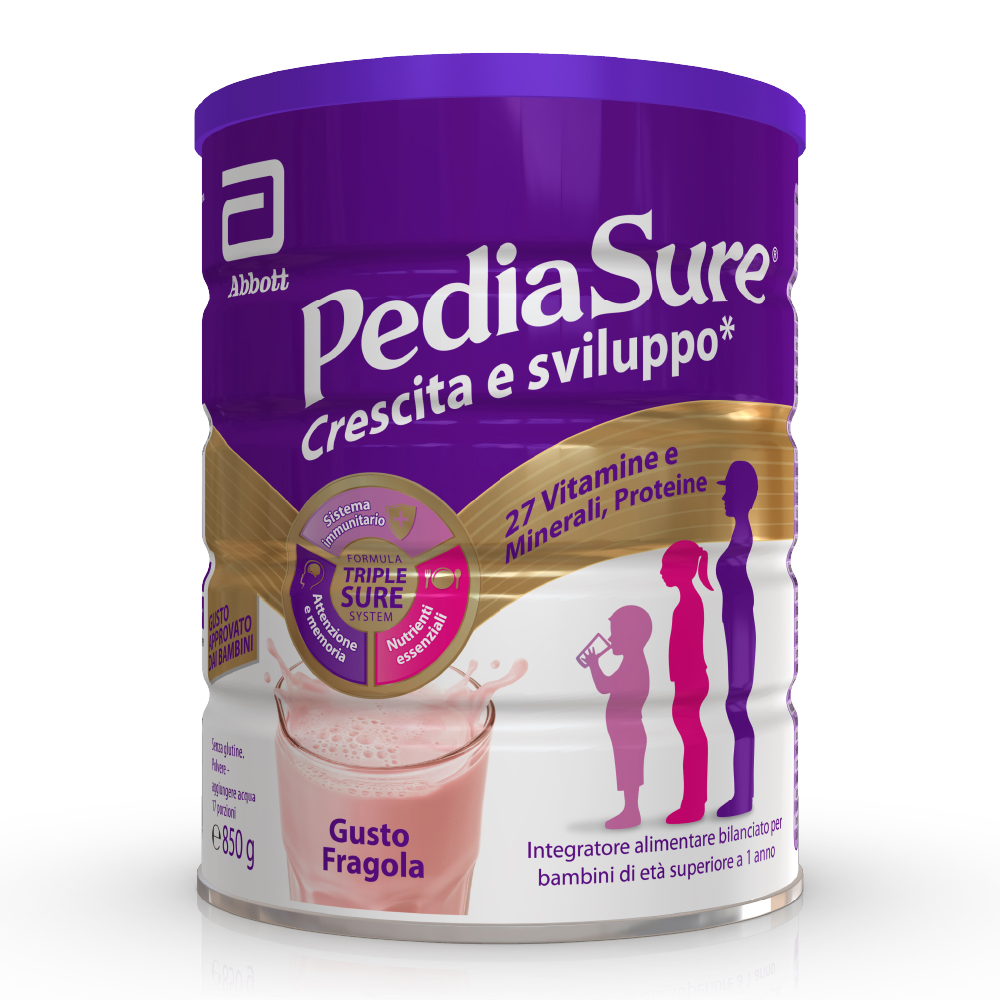 PEDIASURE CRESCITA E SVILUPPO INTEGRATORE MULTIVITAMINICO PER BAMBINI 850G FRAGOLA