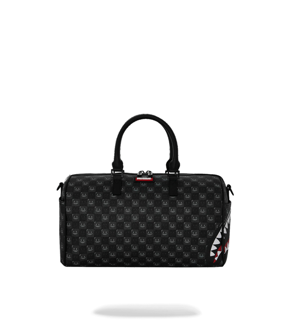 MINI DUFFLE SPRAYGROUND SHARKS IN PARIS WTF BUBBLE CHECK BLACK UNISEX