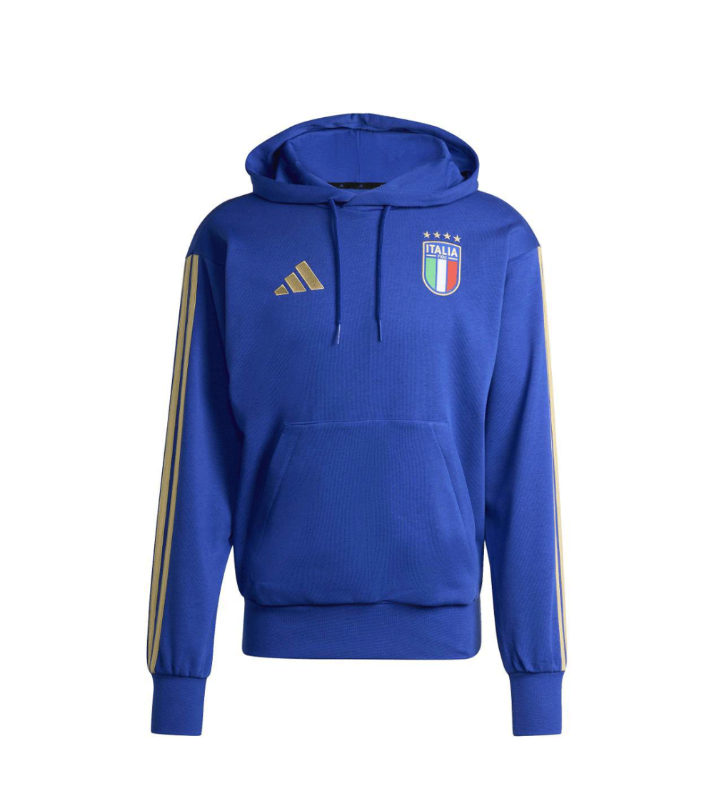 FELPA CON CAPPUCCIO ADIDAS FIGC DNA BLU UOMO