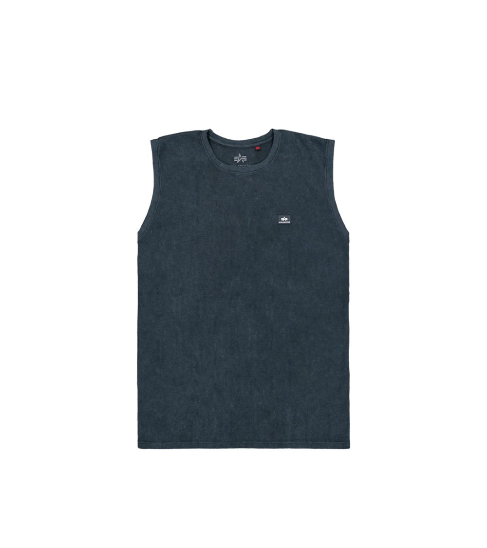 TANK ALPHA INDUSTRIES WAFFLE SMALL LOGO NAVY MEN