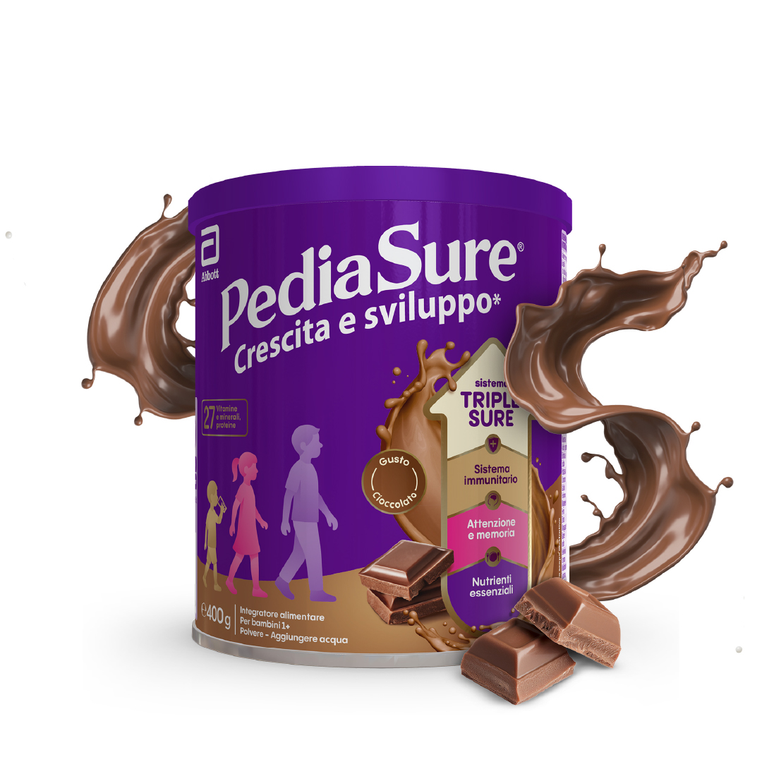 PEDIASURE CRESCITA E SVILUPPO INTEGRATORE MULTIVITAMINICO PER BAMBINI FORMATO 400G GUSTO CIOCCOLATO