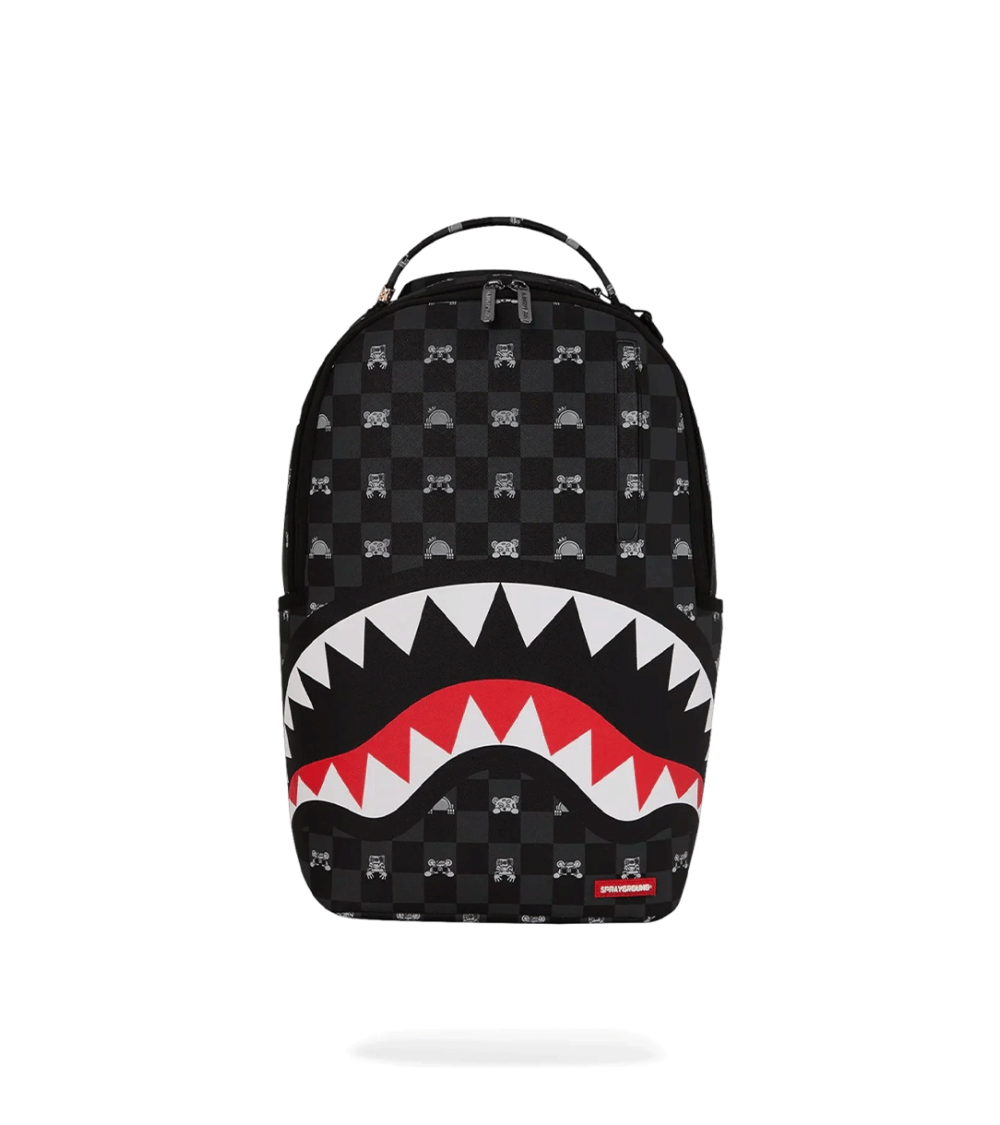 BACKPACK SPRAYGROUND PEEKING CHARACTER CHECK BLACK UNISEX