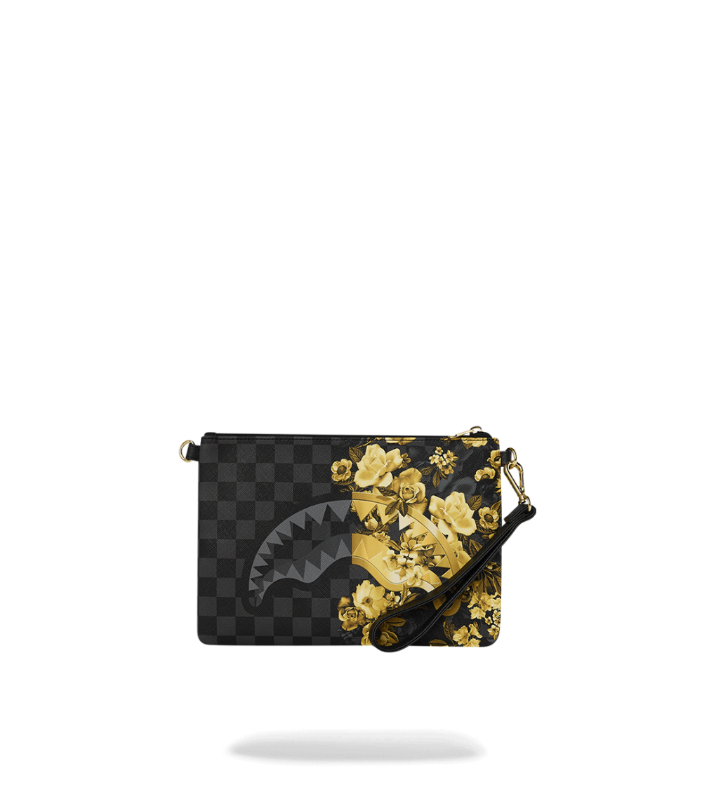 POCHETTE SPRAYGROUND GOLD FLORAL REMIX BLACK UNISEX