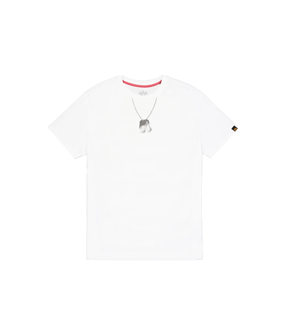 T-SHIRT ALPHA INDUSTRIES DOG TAG WHITE MEN