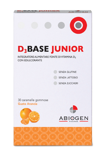 D3 BASE JUNIOR ARANCIA 30 CARAMELLE GOMMOSE GUSTO ARANCIA
