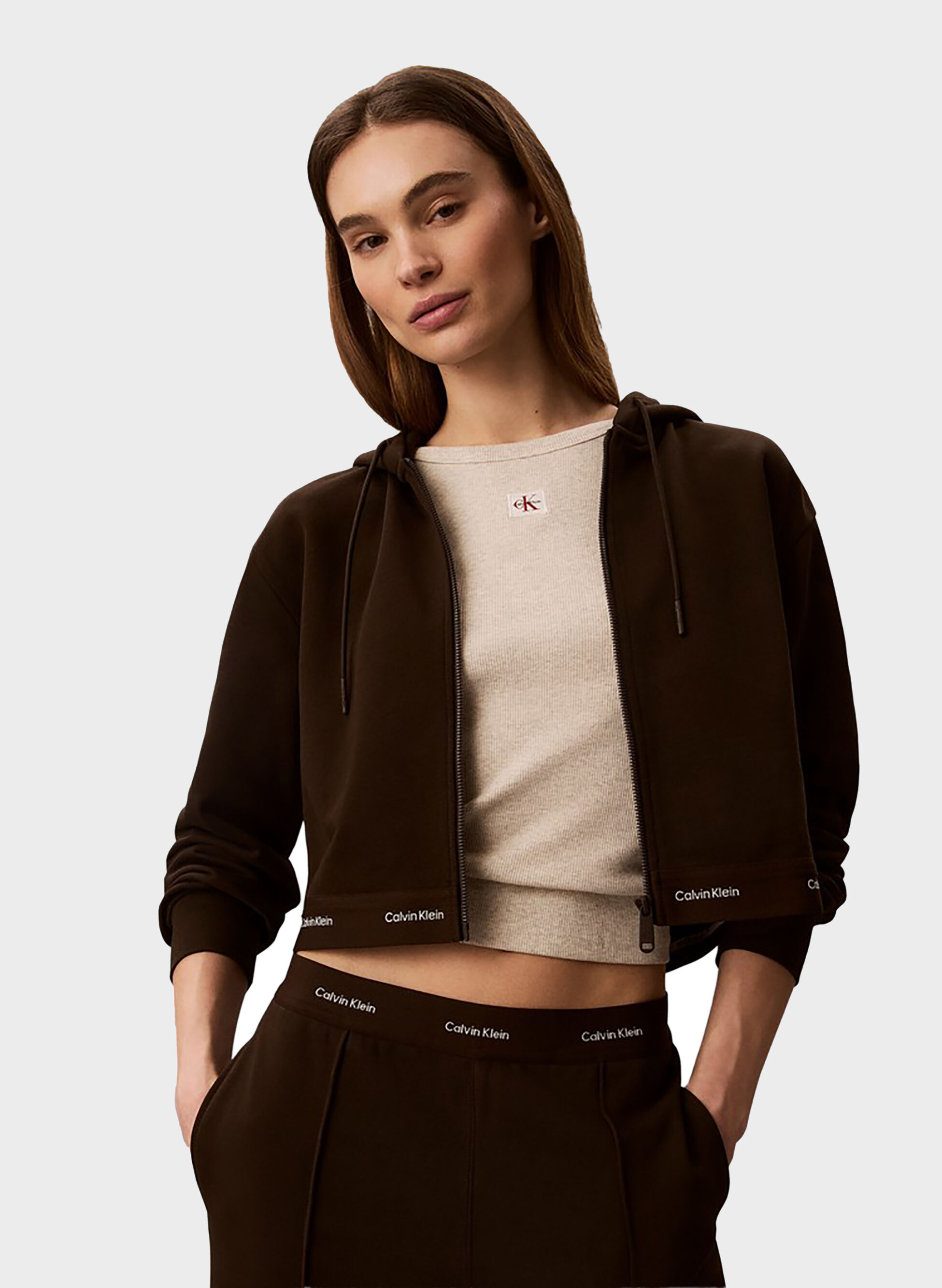 FELPA FULL ZIP LOGO CROP