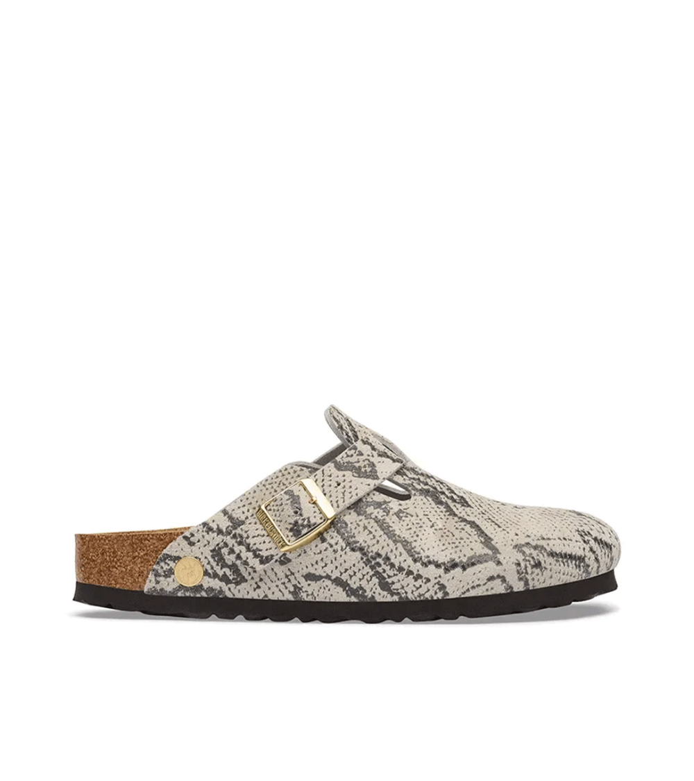 SABOT BIRKENSTOCK BOSTON SNAKE OYSTER WHITE WOMEN