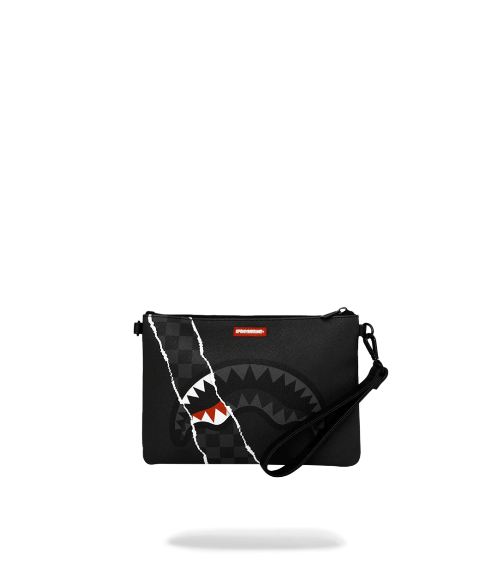 POCHETTE SPRAYGROUND CENTER RIP REVEALING GREY CHECK NERO UNISEX