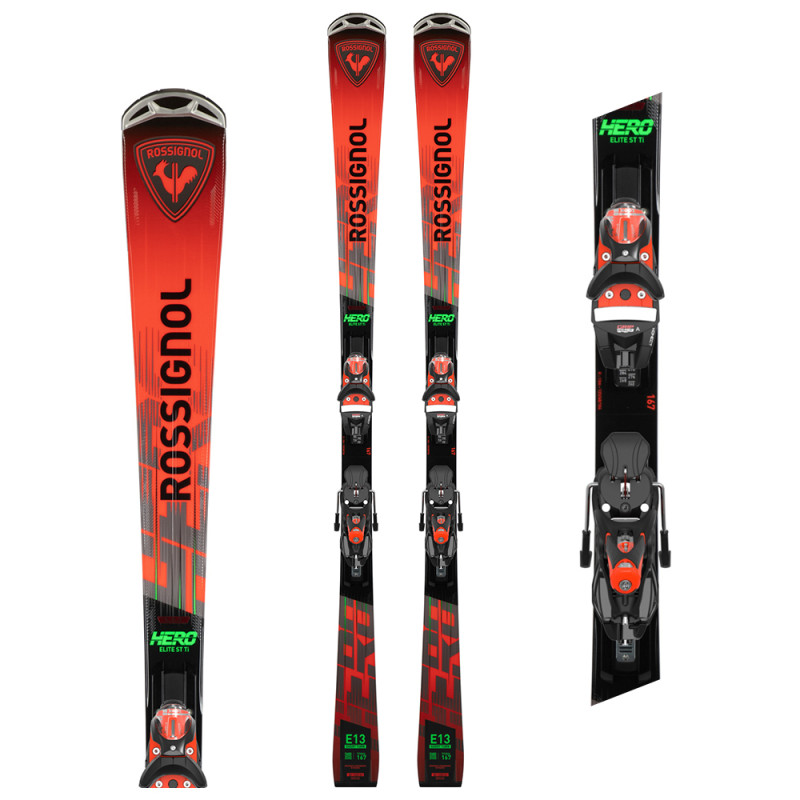 ROSSIGNOL - SCI HERO ELITE ST TI KONECT + NX 12 KONECT GW B80 BK HOT RED - 2025