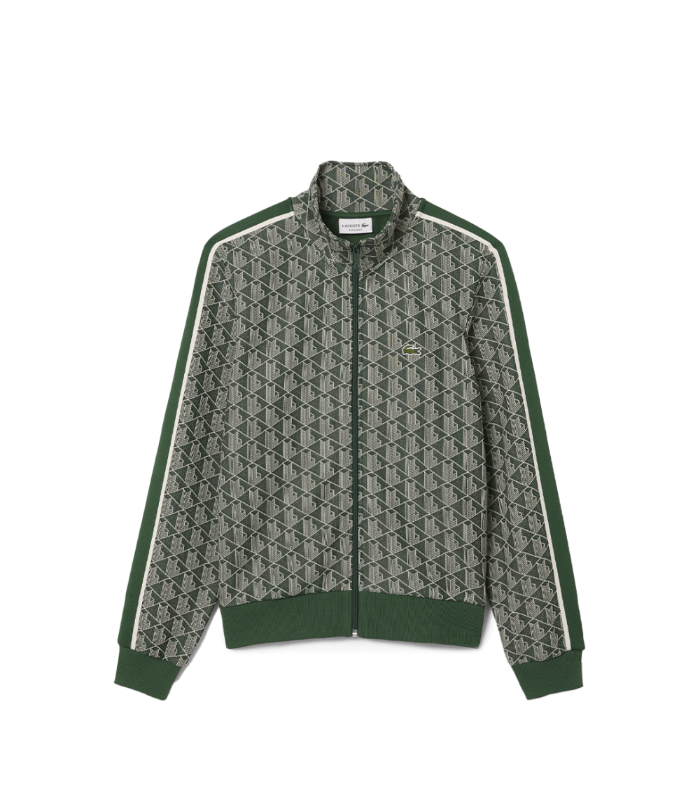 ZIPPED SWEATSHIRT LACOSTE PARIS MONOGRAM GREEN MEN