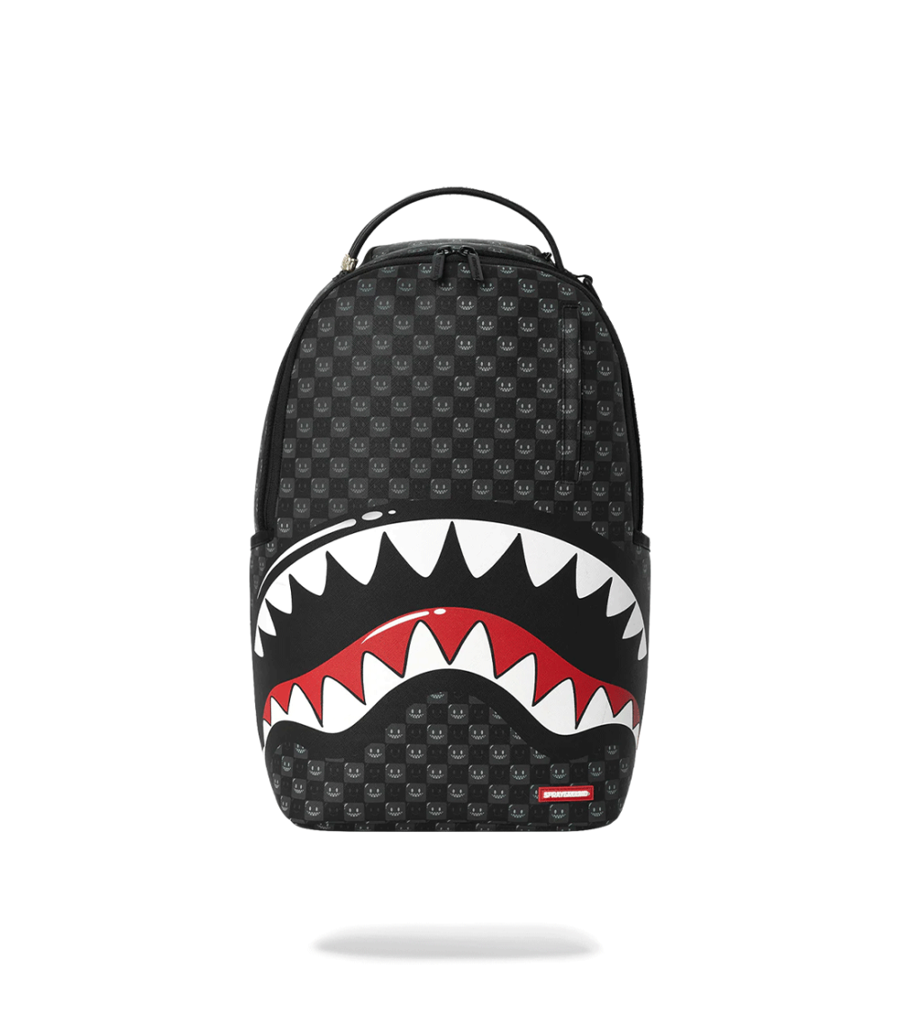 BACKPACK SPRAYGROUND SHARKS IN PARIS WTF BUBBLE CHECK BLACK UNISEX