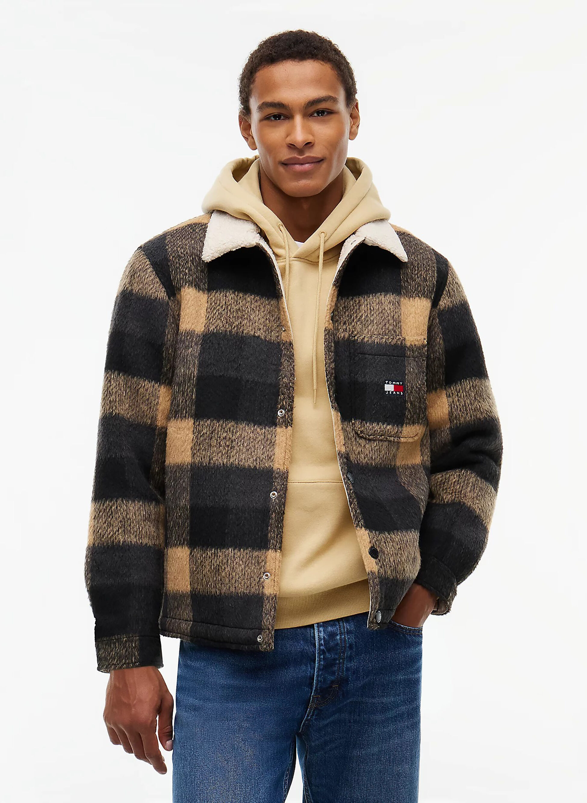 GIACCA TEDDY CHECK COLLAR