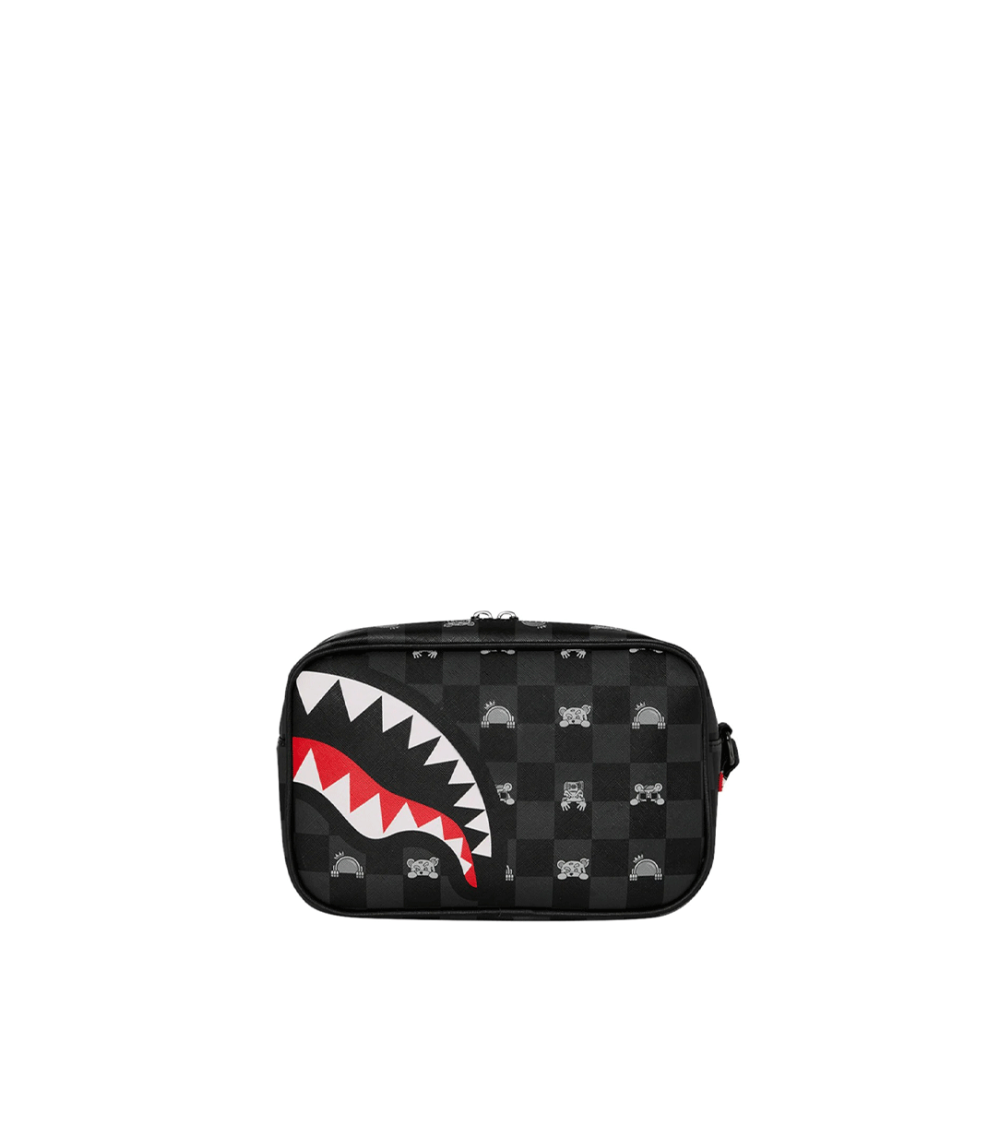 TOILETRY SPRAYGROUND PEEKING CHARACTER CHECK BLACK UNISEX