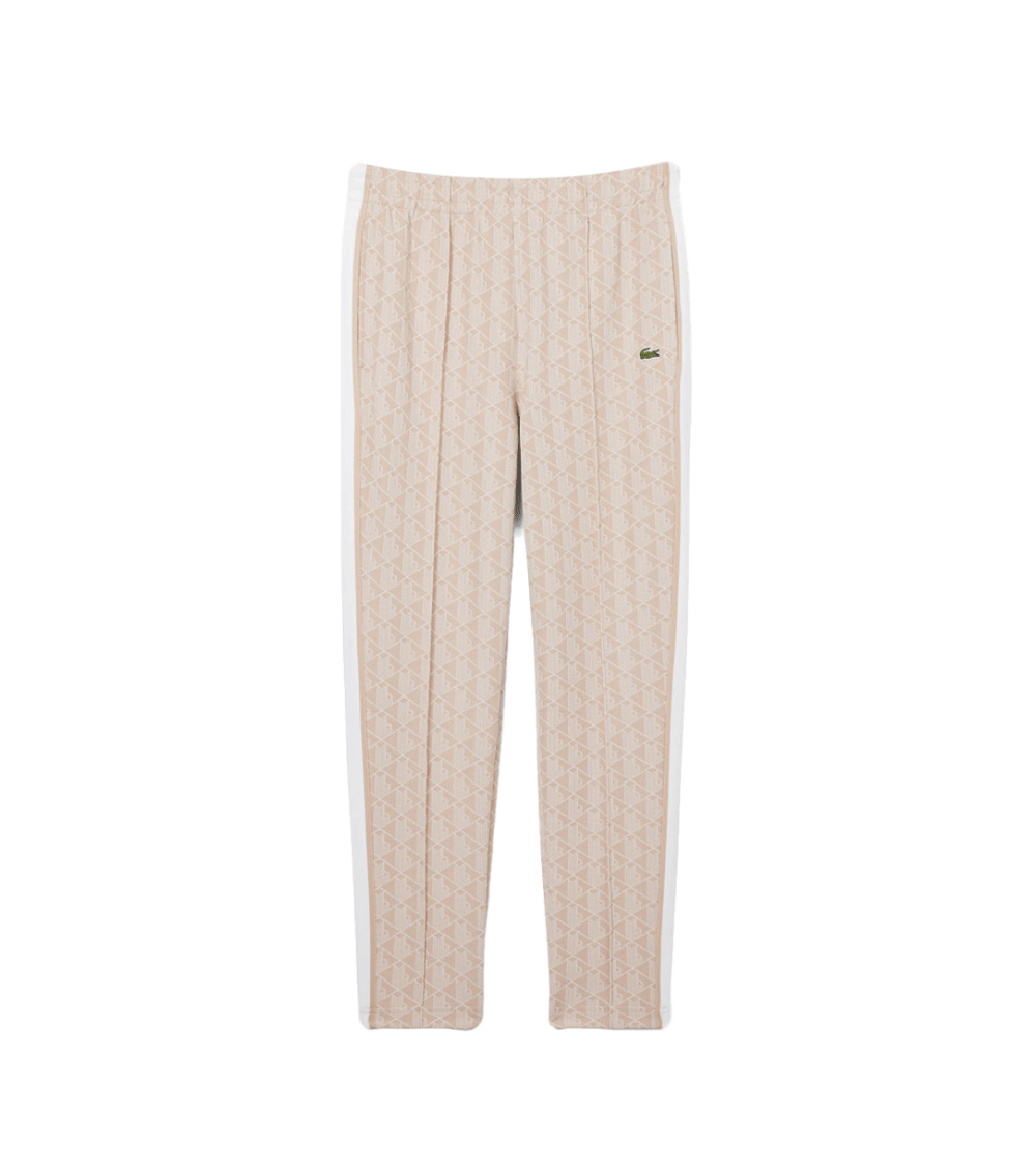 PANTALONI TUTA LACOSTE PARIS MONOGRAM BEIGE UOMO