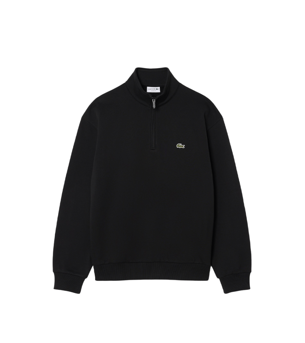 ZIPPED SWEATSHIRT LACOSTE BLACK MAN