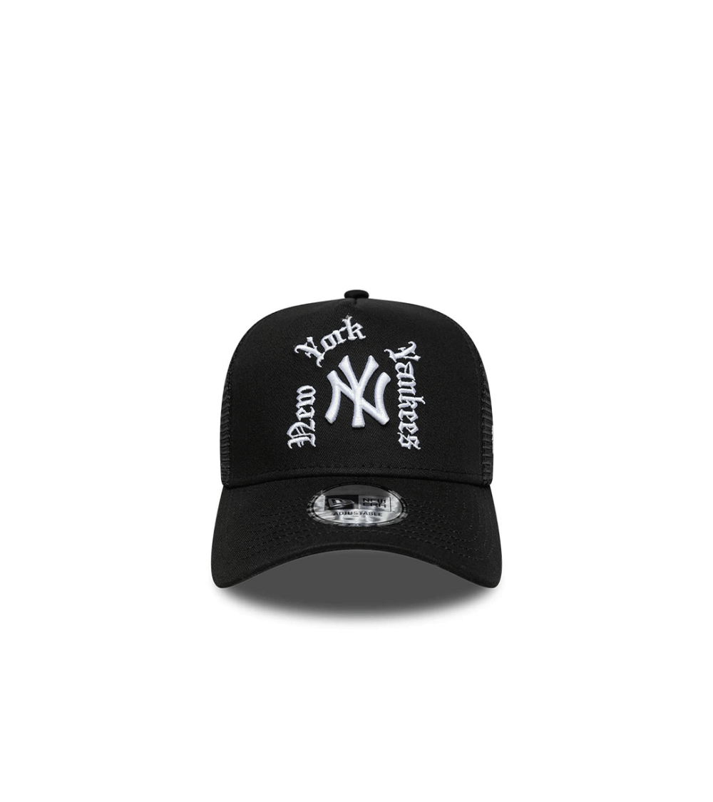 CAP NEW ERA WORDMARK TRUCKER NEW YORK YANKEES BLACK UNISEX
