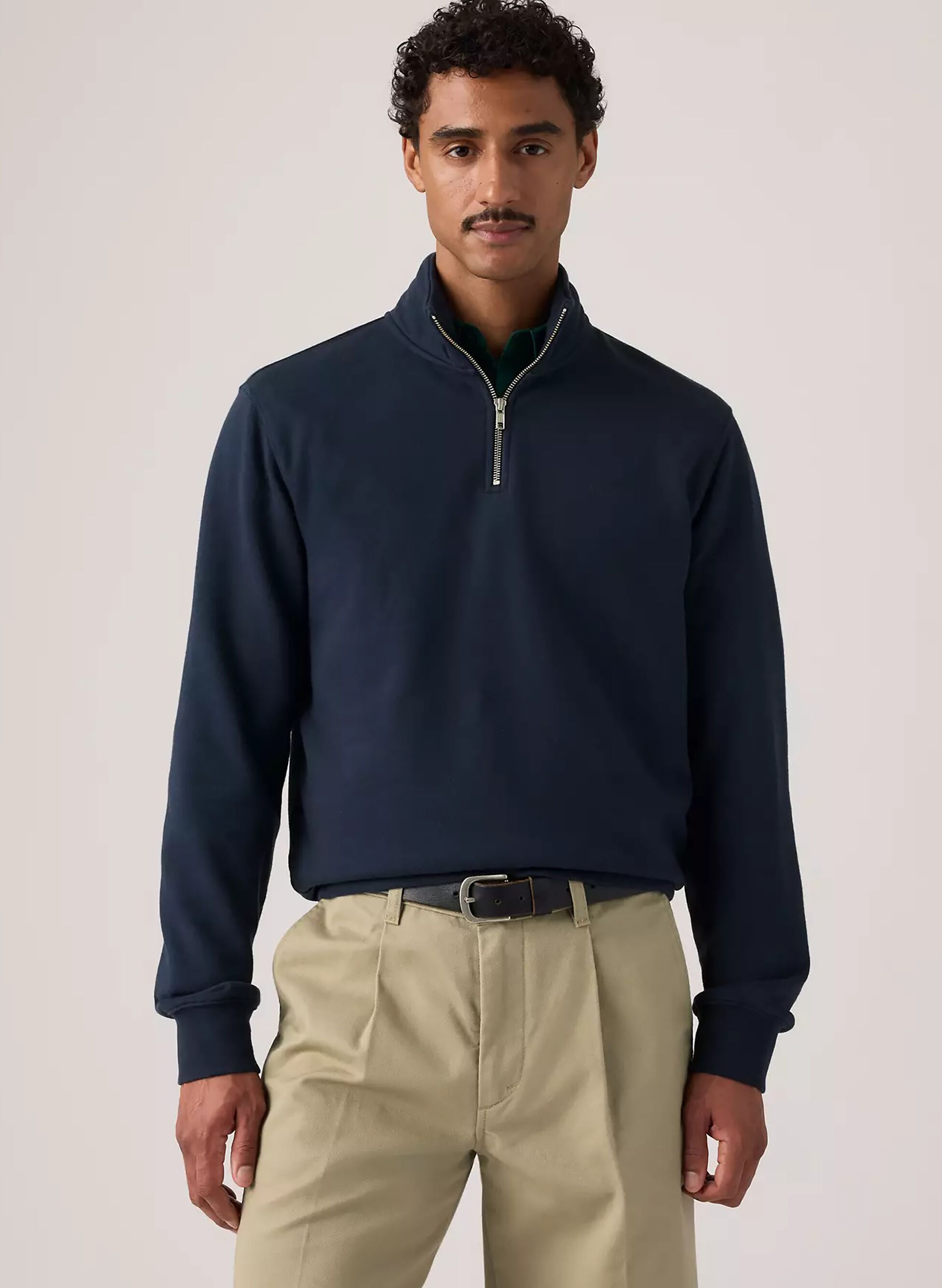 FELPA 1/2 ZIP LOGO TONAL
