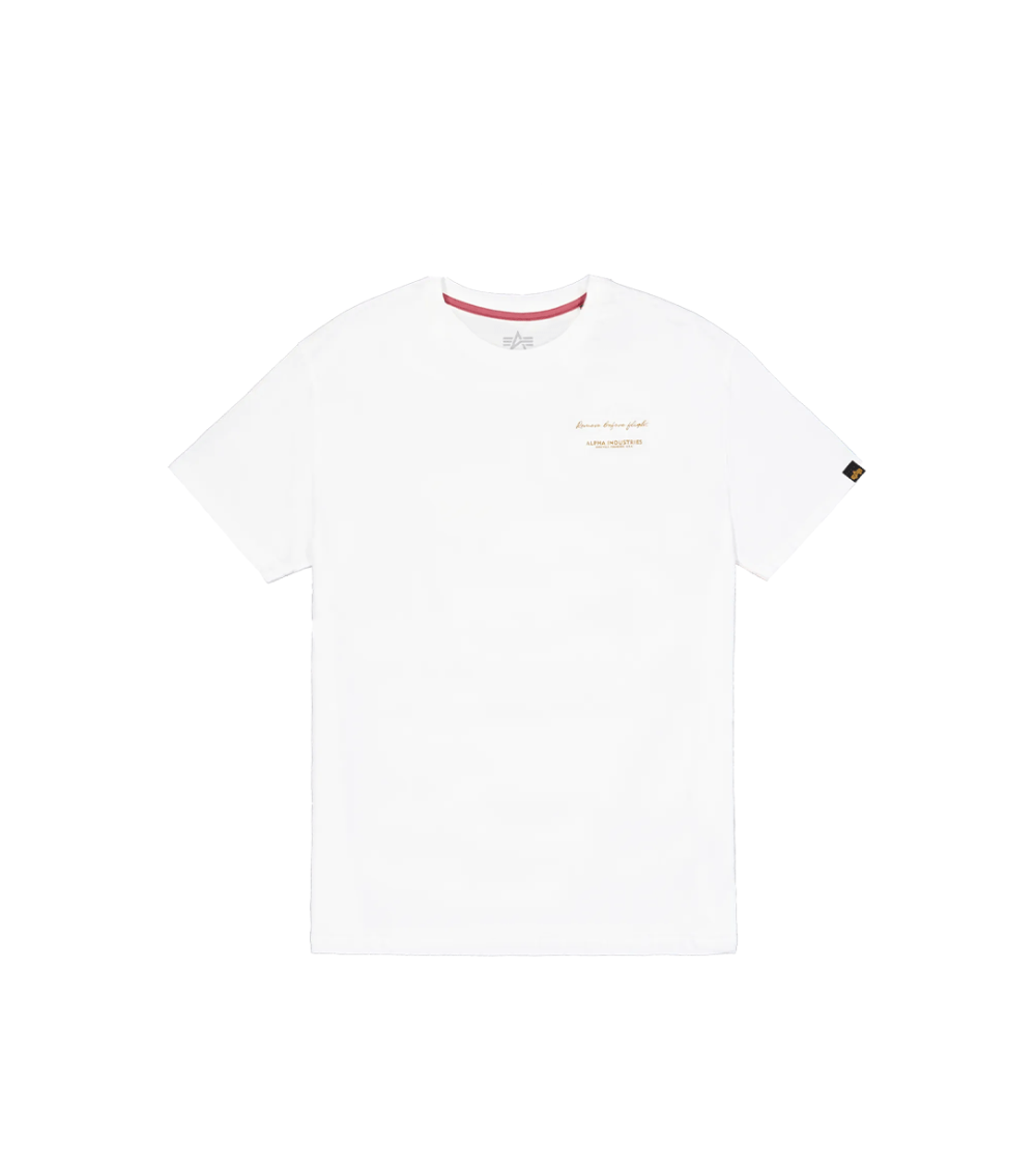 T-SHIRT ALPHA INDUSTRIES TONAL LOGO PRINT WHITE MEN