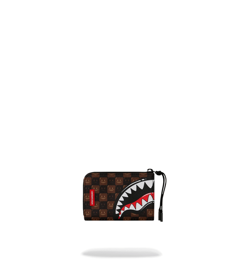 WALLET SPRAYGROUND SHARKS IN PARIS WTF BUBBLE CHECK BROWN UNISEX
