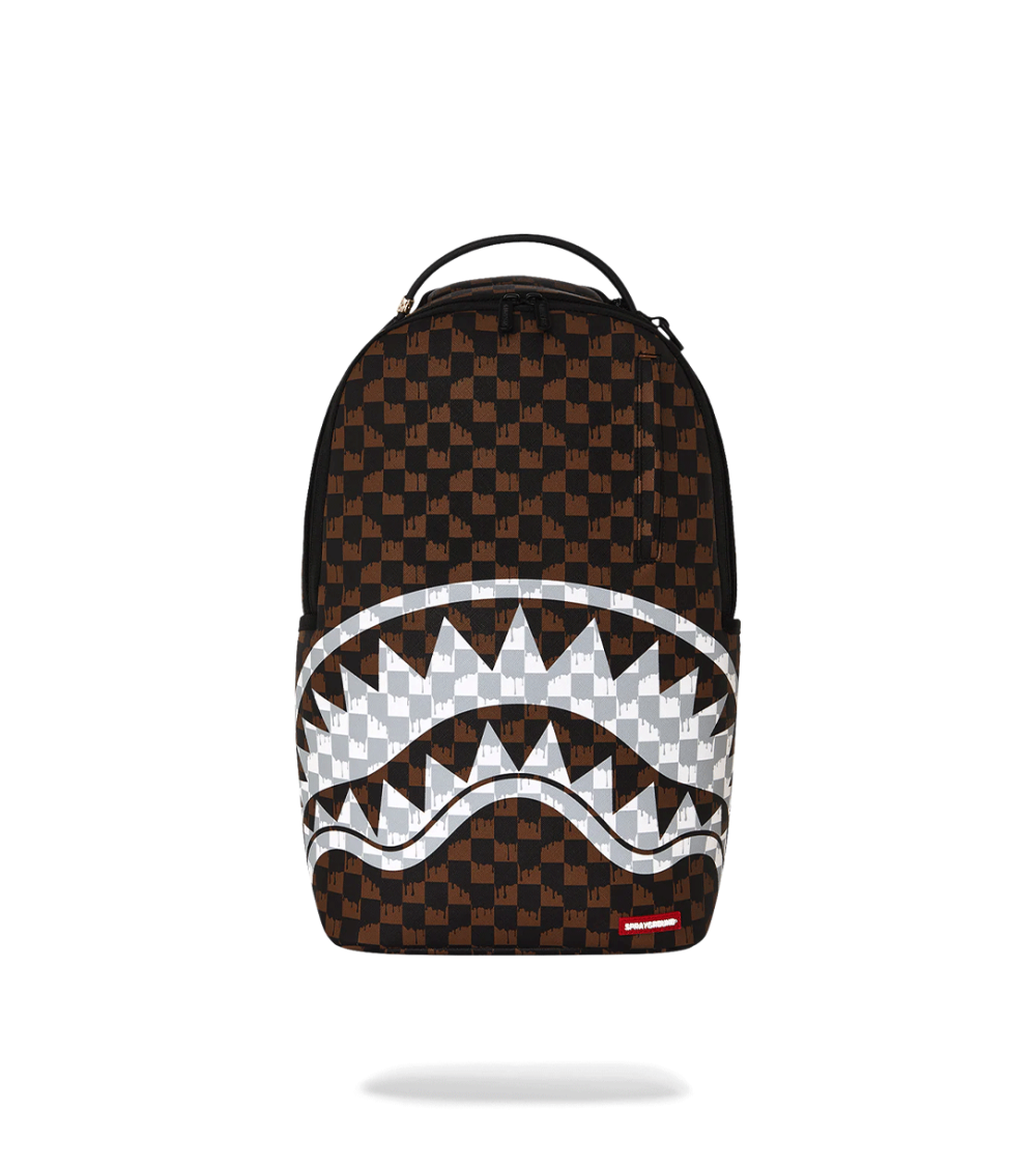 BACKPACK SPRAYGROUND DRIP CHECK SHARK BROWN UNISEX