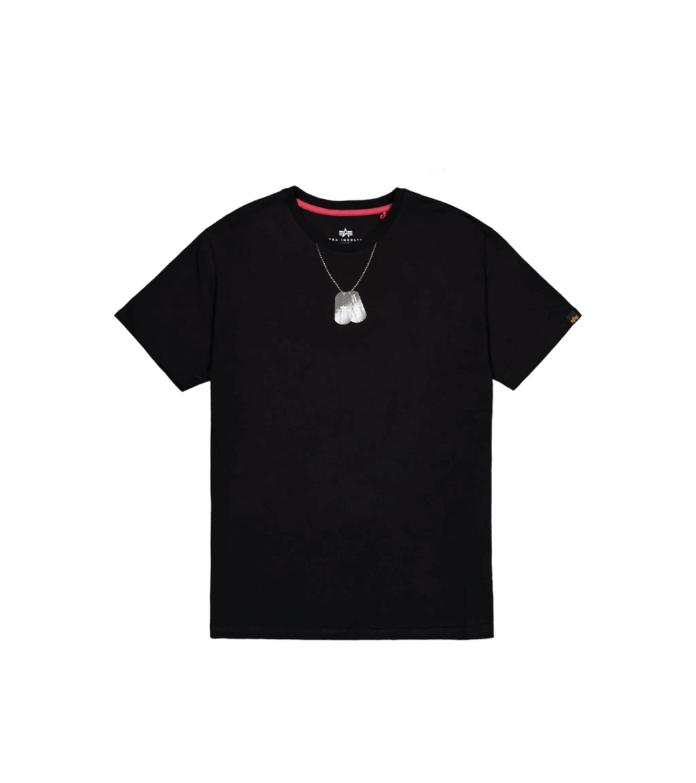 T-SHIRT ALPHA INDUSTRIES DOG TAG BLACK MEN